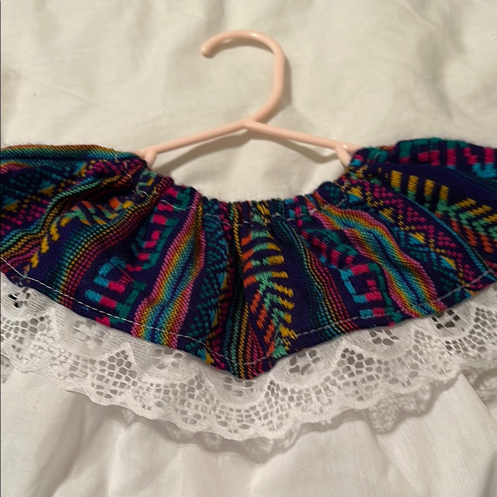 Colorful Ruffled Baby Dress with Lace - Picture 2 of 9